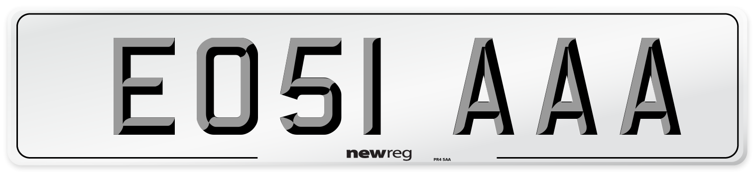 EO51 AAA Number Plate from New Reg